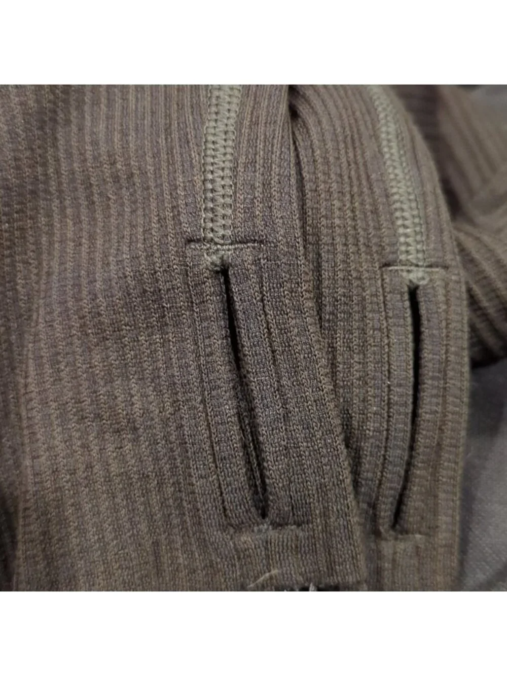 Lululemon Keep the Heat Half Zip Wool Blend Olive Green